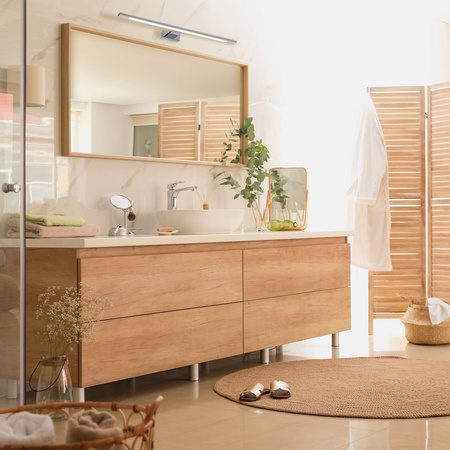 Kinkiet SHINE CHROME prosotkąt 12W LED IP44 Metal i tworzywo Milagro