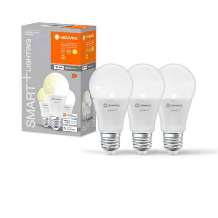 3PAK Żarówka LED E27 A60 9W 806lm 2700K Ciepła SMART+ WiFi Ściemnialna Classic LEDVANCE