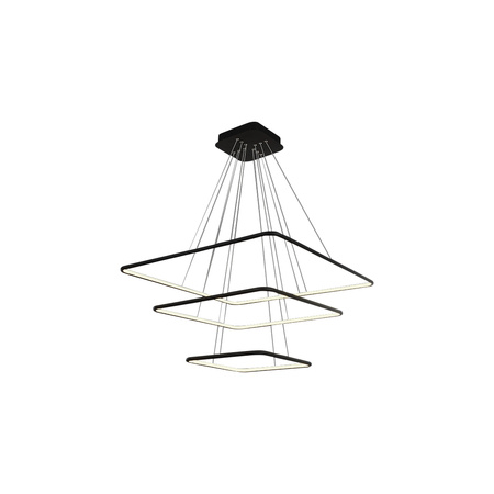 Lampa wisząca NIX czarny kwadrat ramka 117W LED IP20 Metal i akryl styl nowoczesny minimalistyczny Milagro