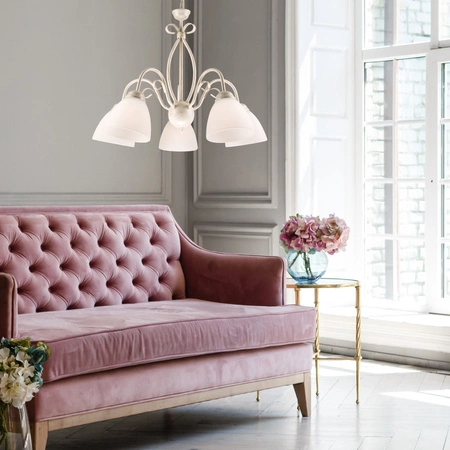 Lampa Wisząca Sufitowa ADELLE 3xE27 Biała Klasyczna LM-3.6 Lamkur