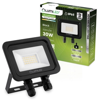 Naświetlacz LED ZUME 30W 3300lm 4000K IP65 Czarny Advanced Lighting Series LUMILED