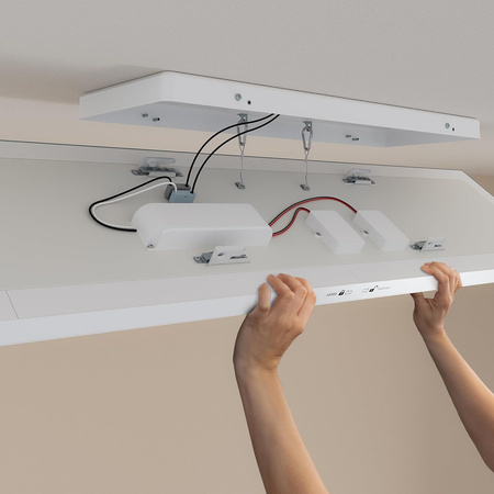 Panel LED Lampa Sufitowa Natynkowa 120x30 cm 67W 4800lm IP20 White and Color Ambiance RGB + TW Biała Inteligentna SMART Zigbee Bluetooth Datura Philips HUE