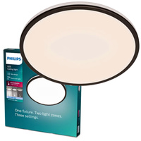 Lampa Sufitowa Plafon LED 22W 2500lm 4000K SceneSwitch Czarna Ozziet Philips