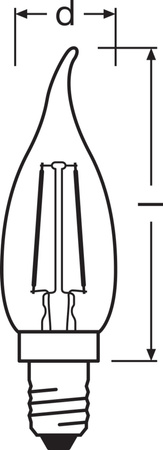 Żarówka LED Dekoracyjna B40 Świeczka E14 2.5W = 22W 220lm 2400K Ciepła 300° Vintage 1906 Osram