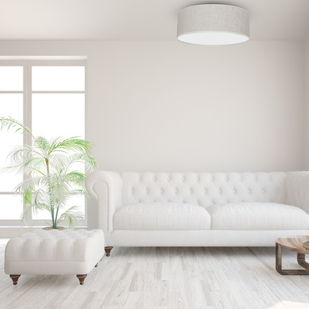 Plafon LED Lampa Sufitowa LINO Biała Lniana 3xE27 Okrągła 50cm Milagro