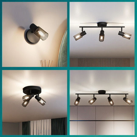 Lampa Sufitowa Reflektor 2x E14 Czarna Palms Philips