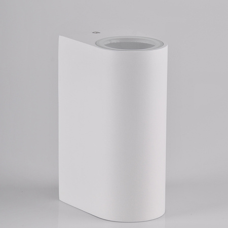 Kinkiet ogrodowy zewnętrzny góra dół na LED 2x GU10 BOSTON GOLDLUX (Polux) ALUMINIUM Biały owalny