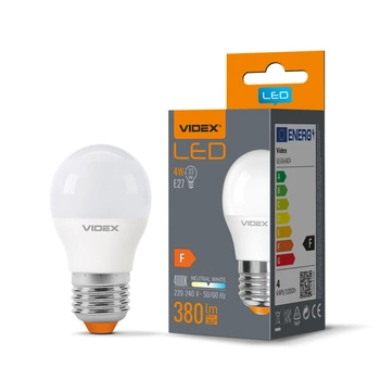 Żarówka LED E27 G45 Kulka 4W = 33W 380lm 4000K Neutralna 240° Videx