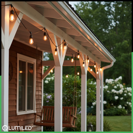 Girlanda Ogrodowa Zewnętrzna MALUS Łańcuch Świetlny 20m 20x E27 LUMILED