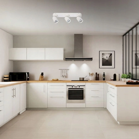 Lampa Sufitowa Ścienna TIMO KinkietReflektor Oprawa Halogenowa Ruchoma 3xGU10 Biały LVT