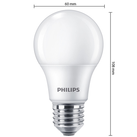 Żarówka LED E27 A60 7W = 50W 680lm 3000K Ciepła 150° Essential Philips