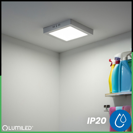 Oprawa Natynkowa Lampa LED Sufitowa 24W Kwadrat 4000K GLOW Biała LUMILED