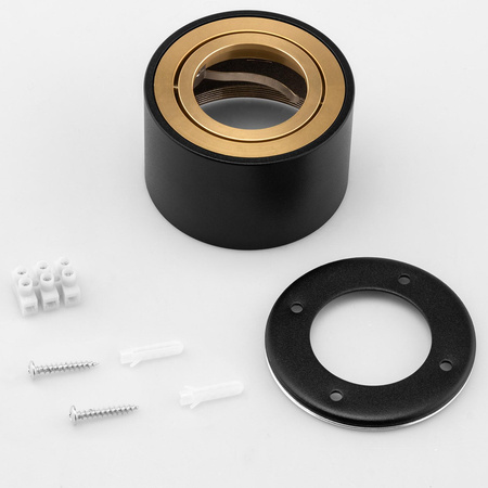 Oprawa Natynkowa HALOGENOWA Spot Tuba Ruchoma Okrągła Czarno-Złota 50mm AMAT-S LUMILED