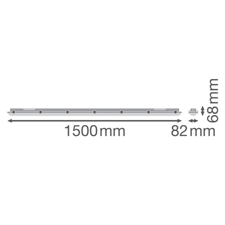 Lampa Oprawa Hermetyczna LED Pyłoszczelna 58W 8000lm 6500K Zimna IP65 IK08 Szary Dampproof Ledvance