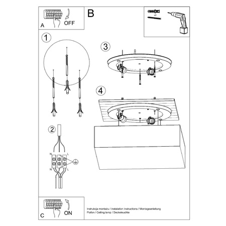 Lampa Sufitowa Plafon E27 Kwadratowa Szara Minimalistyczna Horus Sollux