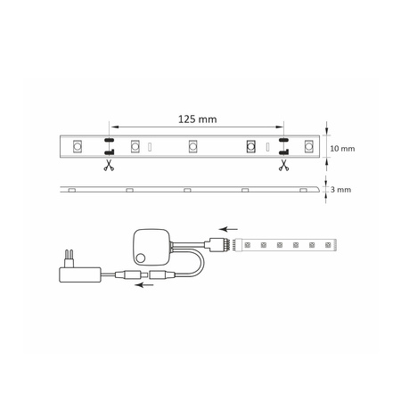 Taśma LED Pasek 230V 20W RGB + CCT IP65 TUYA WIFI Smart 5m