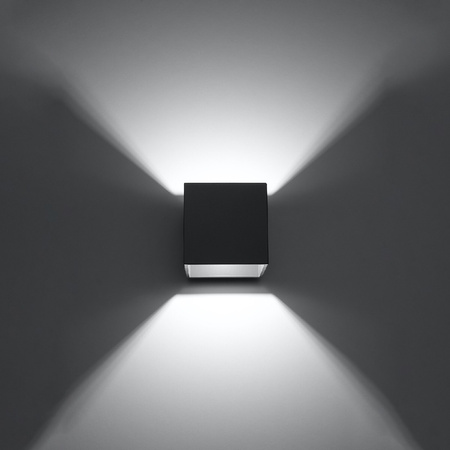 Lampa Ścienna Kinkiet Góra Dół G9 Kwadratowa Antracyt Nowoczesna Quad Sollux