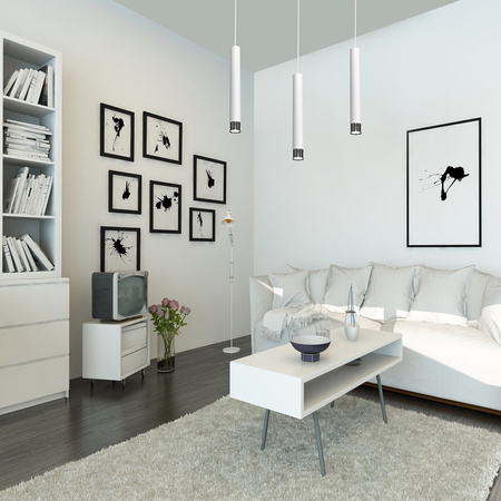 Lampa wisząca DANI 3xGU10 Wąski Klosz Biała Chrom MLP6228 Milagro Metal