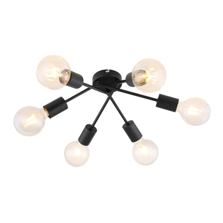 Lampa Sufitowa Żyrandol 6x E27 Czarny Klasyczny Lamar Rabalux