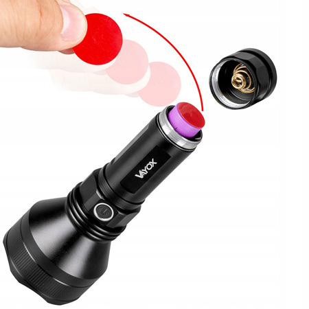 Latarka Taktyczna LED Mocna Akumulatorowa USB-C 20W 1900lm IPX6 VAYOX