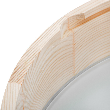 Plafon LED Lampa Sufitowa Natynkowa JASMIN 2x E27 Drewno Biały mat 37cm