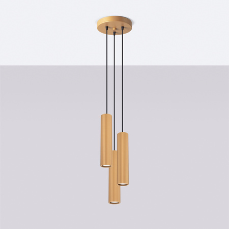 Lampa Wisząca Sufitowa Zwis Tuba Spot 3x GU10 Złota Karbon Deep Space SL.1557 Sollux