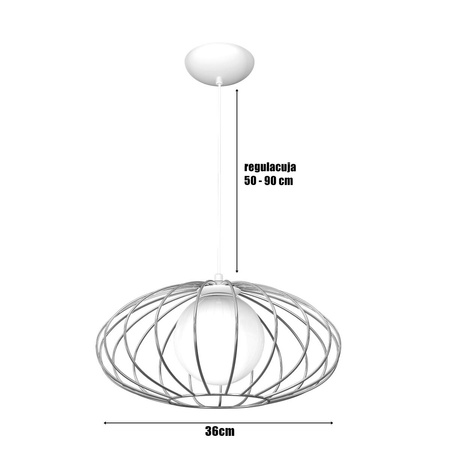 Lampa wisząca sufitowa KRONOS 1xE14 IP20 Chrom Metal MILAGRO
