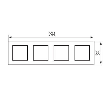 Ramka Poczwórna Pionowa Natynkowa do Gniazdka Biała BIURO Kanlux
