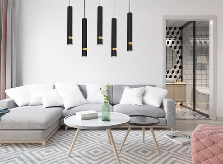 Lampa wisząca JOKER CZARNY ZŁOTY 5x GU10 MILAGRO Metal styl nowoczesny