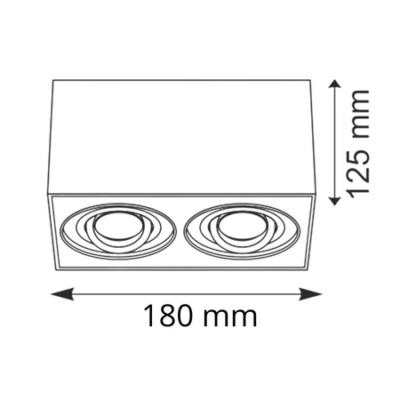Oprawa sufitowa natynkowa Hadar Q2 2xGU10 ruchoma prostokąt czarna