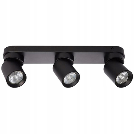Lampa Sufitowa Ścienna TIMO Kinkiet Reflektor Oprawa Halogenowa Ruchoma 3xGU10 Czarny LVT