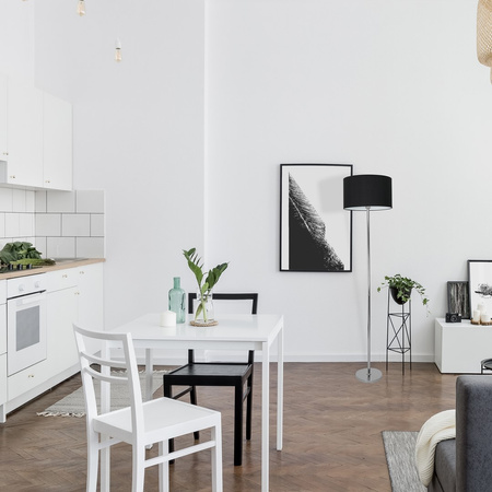 Lampa Stojąca Podłogowa CASINO Czarna Chrom 1xE27 Milagro