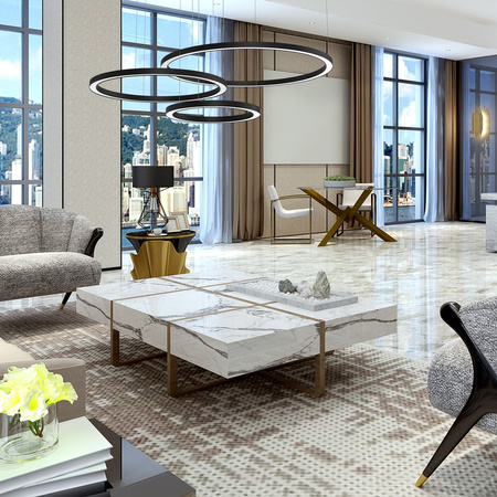 Lampa Wisząca Sufitowa GALAXIA Czarna 85W LED Okręgi Milagro