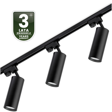 Zestaw Szyna Oświetleniowa Szynoprzewód 1,5 m + 3x Reflektor Szynowy RITI GU10 Czarny LUMILED