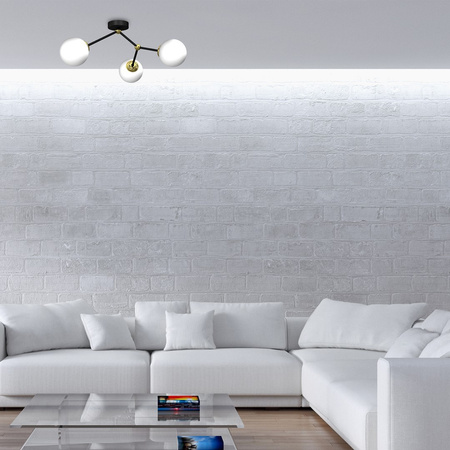 Lampa Sufitowa JOY Czarna Złota 3xE14 Milagro