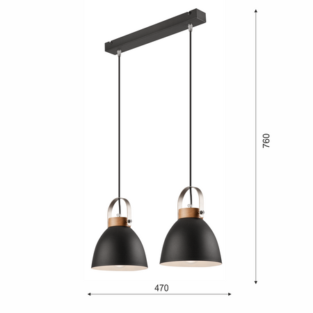 Lampa Wisząca Sufitowa DANIELLE 2xE27 Brązowa Grafitowa LM-2.80 Lamkur