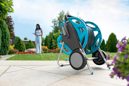 Zestaw DISCOVER Wózek z Wężem MULTIFLEX 1/2" 25m z Końcówkami i Pistoletem ERGO CELLFAST