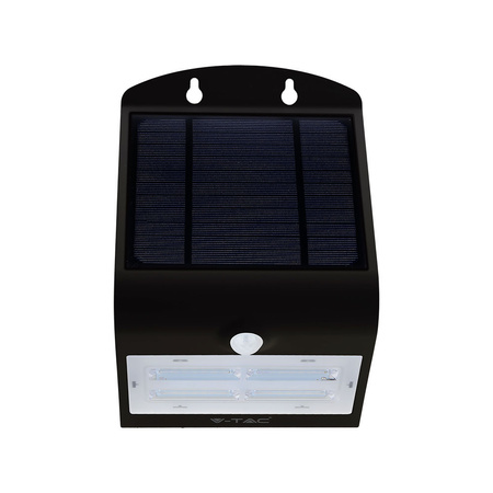 Lampa LED 3W Solarna Ścienna 4000K+3000K Z czujnikiem ruchu Czarny VT-768 V-TAC