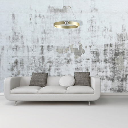 Lampa wisząca SIRIUS 26W Trójwymiarowa Złoty Pierścień ML6186 Milagro Metal + Tworzywo sztuczne+ Kryształ