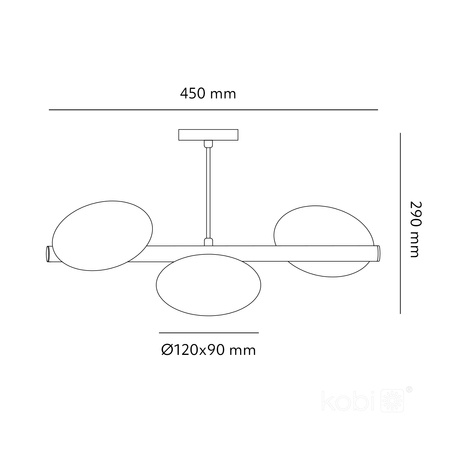 Lampa Sufitowa Dekoracyjna G9 Czarna Złota Elegance Kobi