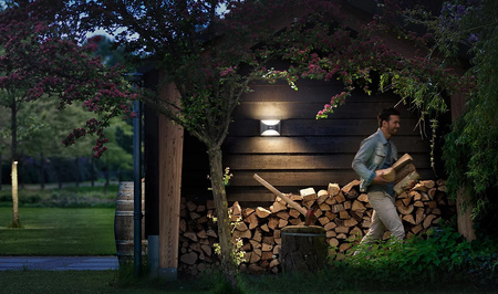 Lampa Ogrodowa LED Kinkiet Elewacyjny HERB IR myGarden 6W 2700K IP44 z Czujnikiem Ruchu Srebrna PHILIPS