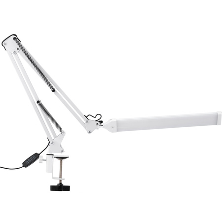 ZESTAW Lampka Biurkowa LED 8W CCT USB Ściemnialna COSMI Biała z uchwytem + Adapter USB 5V/1A DC LUMILED