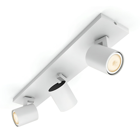 Lampa sufitowa Reflektor LED Spot Runner Biały 3x 4,2W CCT PHILIPS HUE Bluetooth Zigbee + Przełącznik Dimmer Switch