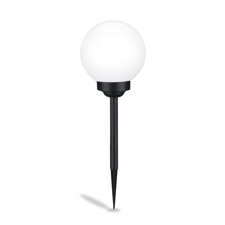 Lampa Solarna Ogrodowa LED ATRIS Wbijana Naziemna Biała Kula 15cm LUMILED