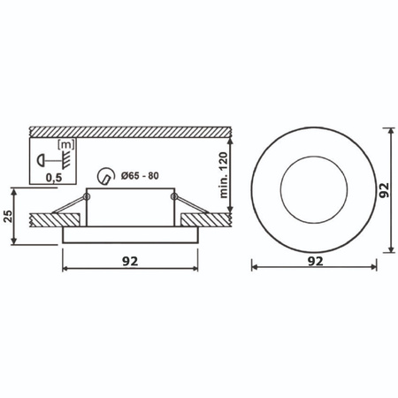 Oprawa HALOGENOWA Podtynkowa Ruchoma GU10 MR16 Okrągła Biała CASSIO LUMILED + Żarówka LED GU10 6W = 60W 580lm Neutralna