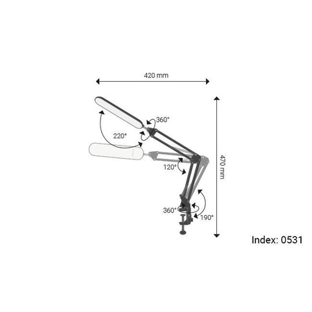Lampka Biurkowa Stołowa Regulowana LED 7W 560lm 3000-4000-6000K CCT Szkolna Nocna Ściemnialna Włącznik On/Off Czarna Aleda Masterled
