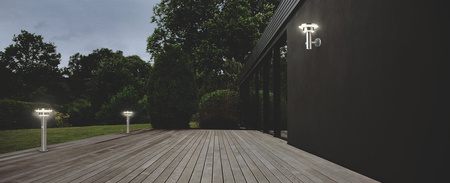 Lampa Ogrodowa Zewnętrzna Kinkiet Elewacyjny LED 6W 400lm 3000K IP44 Srebrny Z Czujnikiem Ruchu i Zmierzchu Endura Ledvance