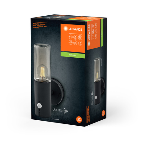 Lampa Ogrodowa Zewnętrzna Kinkiet Elewacyjny LED E27 IP44 IK03 Szary Endura Ledvance