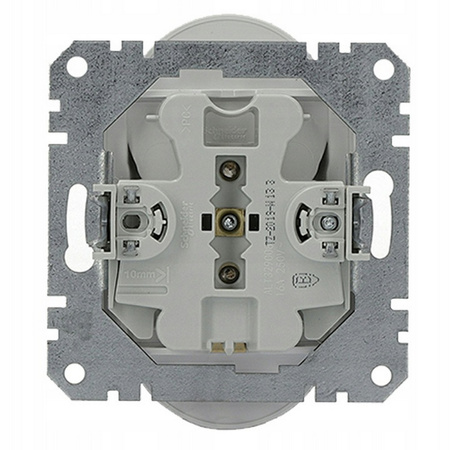 Gniazdko Podwójne z Uziemieniem 2x2P+PE do Ramek z Bolcem Białe SCHNEIDER ASFORA