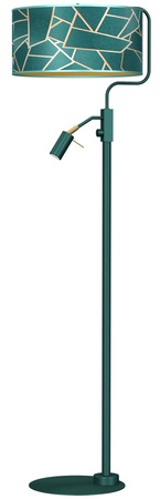 Lampa Podłogowa Stojąca ZIGGY Zielona Złota Bottle 1xE27 + 1x mini GU10 Milagro